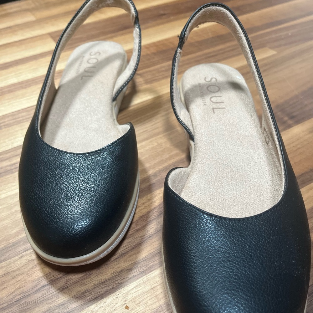 SOUL Naturalizer Black Ballet Flats Slip-On Comfort